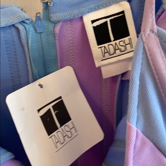 NEW Tadashi 4 purple and blue long formal gown. - Picture 5 of 8